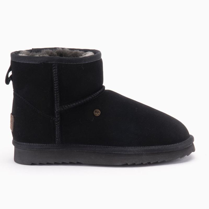 Warmbat Wallaby dames suède boot black