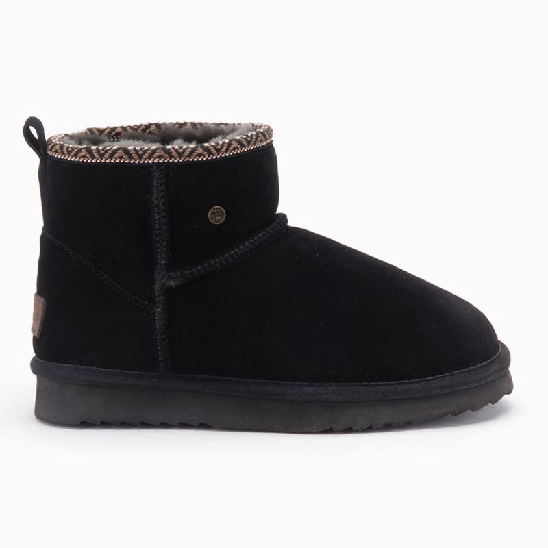 Warmbat Wallaby dames suède boot tape black