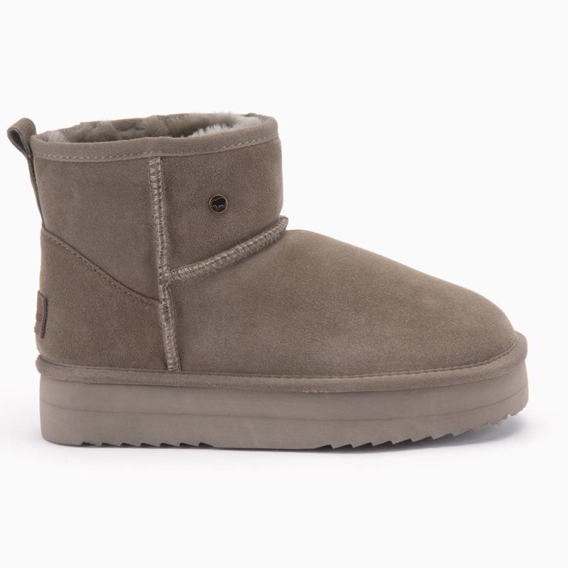 Warmbat Wallaby dames suède boot plateau moss