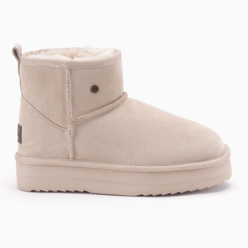 Warmbat Wallaby dames suède boot plateau blush