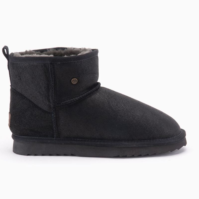 Warmbat Wallaby heren boot cracked leather black