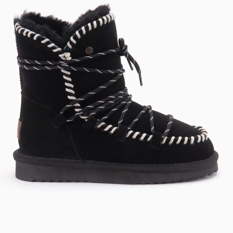 Warmbat Waturra dames suède lace boot black