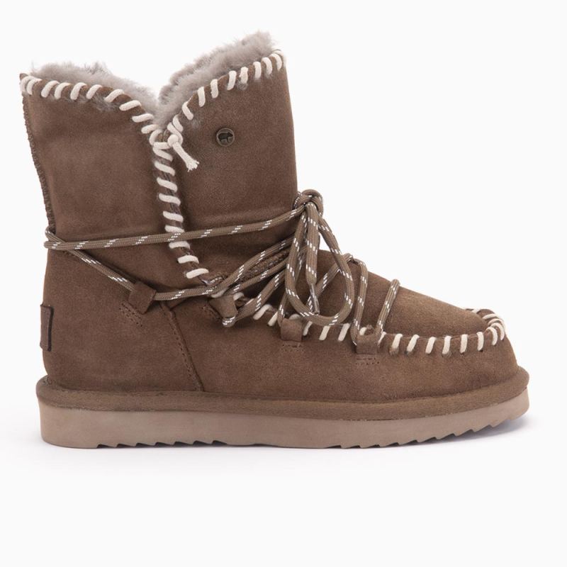Warmbat Waturra dames suède lace boot mud