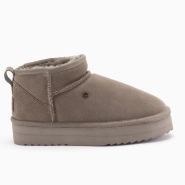 Warmbat Durack dames suède boot plateau moss 