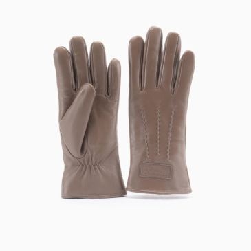 Warmbat leren dames handschoenen taupe 