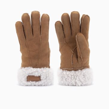 Warmbat handschoenen dames lammy patchwork camel 