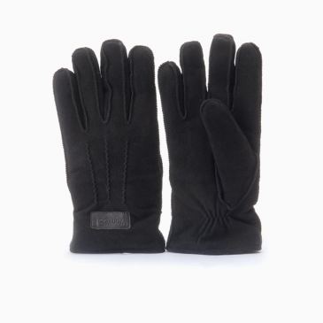 Warmbat heren handschoen suède black 