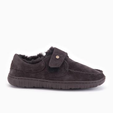 Warmbat Melton heren suède choco 