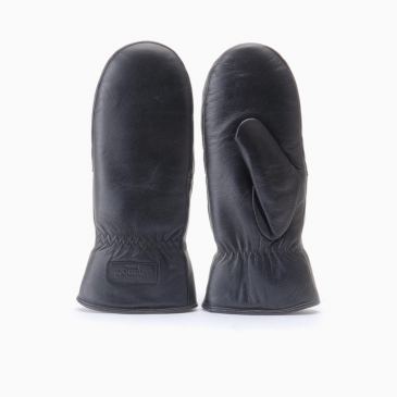 Warmbat leren dames wanten black 