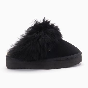 Warmbat Wagga dames suède plateau black/black 