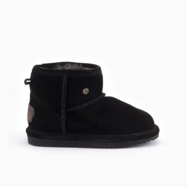 Warmbat Wallaby kinderen suède boot black 