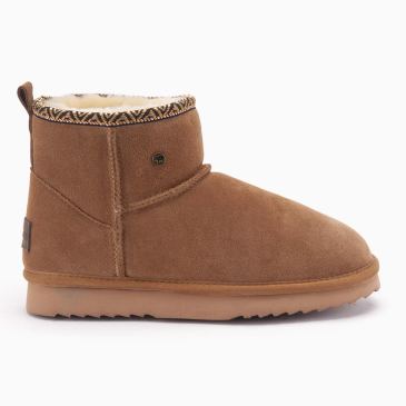 Warmbat Wallaby dames suède boot tape cognac 