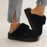 Warmbat Flurry dames suède plateau black/black 