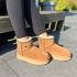 Warmbat Wallaby dames suède boot plateau tape cognac 