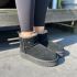 Warmbat Wallaby dames suède boot plateau tape black 